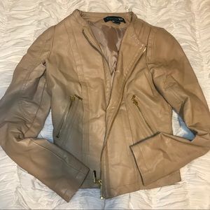 Tan Faux Leather Jacket